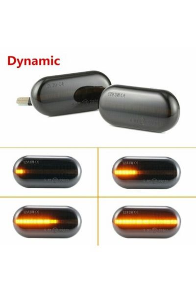 Smart Set de 2 semnalizatoare LED dinamice pentru aripi cu sticlă fumurie pentru Smart Fortwo (453)