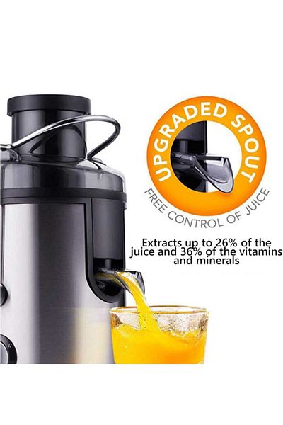 Generic Centrifugal Juicer with Pulp Container, 75MM Wide Mouth, Multi-Function Slow Juicer, Powerful Motor