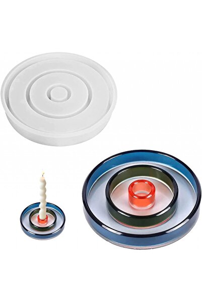 JSUOEO matriță pentru suport de lumânări, silicon, albă, 15,2 x 2,8 cm