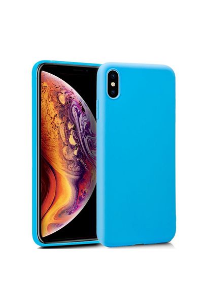 OEM Carcasă compatibilă pentru iPhone XS MAX, fabricată din silicon catifelat cu interior din microfibră - Albastră