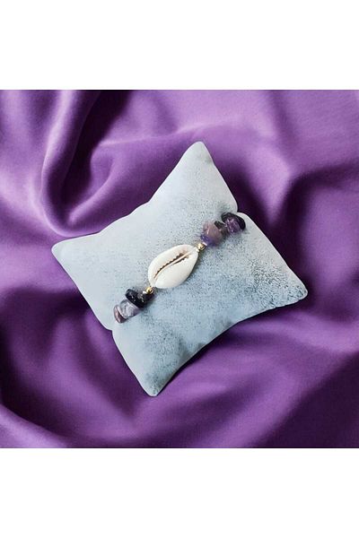 devritarz Amethyst Stone Healing Natural Stone Macrame Braided Bracelet Design
