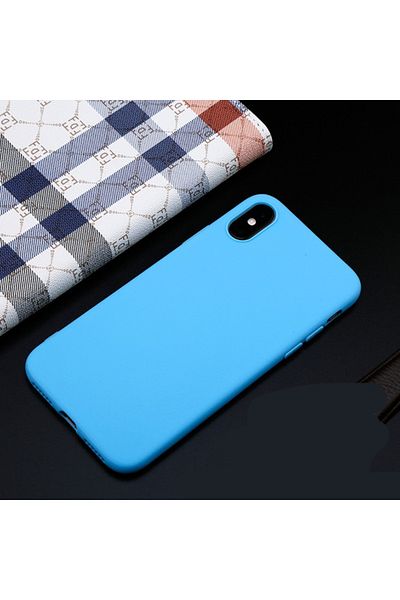 OEM Carcasă compatibilă pentru iPhone XS MAX, fabricată din silicon catifelat cu interior din microfibră - Albastră