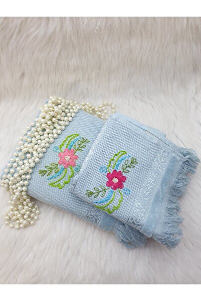 HAPPY HANDMADE طقم منشفتين مطرزة يدويًا/هدية زفاف/هدية/منشفة مع أم وابنة/هدية