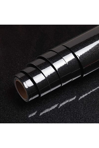 VEELIKE glitter wallpaper, black, vinyl, 40 x 900 cm