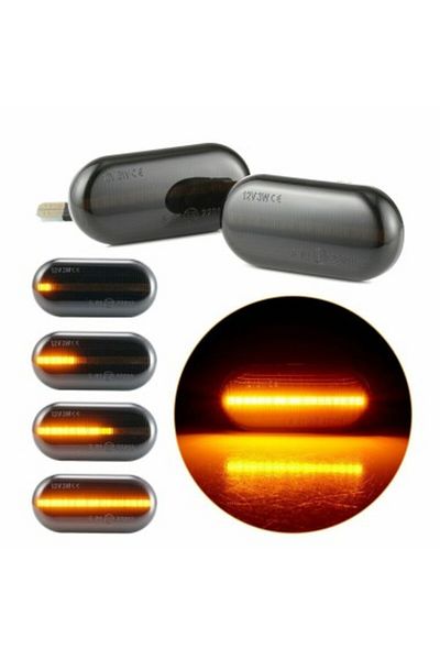 Smart Set de 2 semnalizatoare LED dinamice pentru aripi cu sticlă fumurie pentru Smart Fortwo (453)