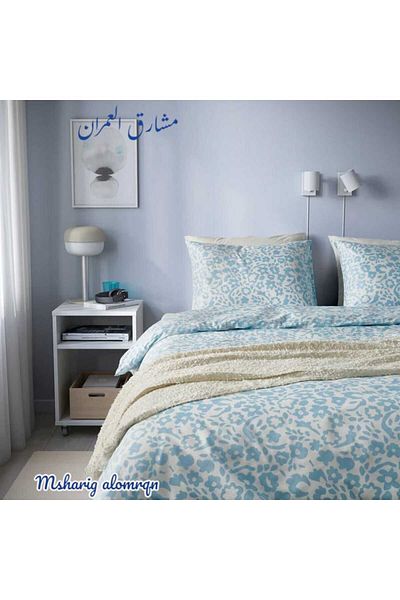 IKEA Duvet cover and 2 pillowcases, white/blue, 240x220/50x80 cm