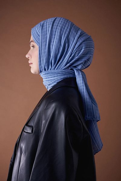 Modakaşmir Misto Cotton Series Shawl - Blue