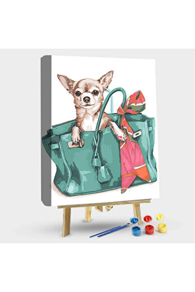 DISOVI set pictură după numere, vopsea acrilică, model cățeluș, multicolor, 4...