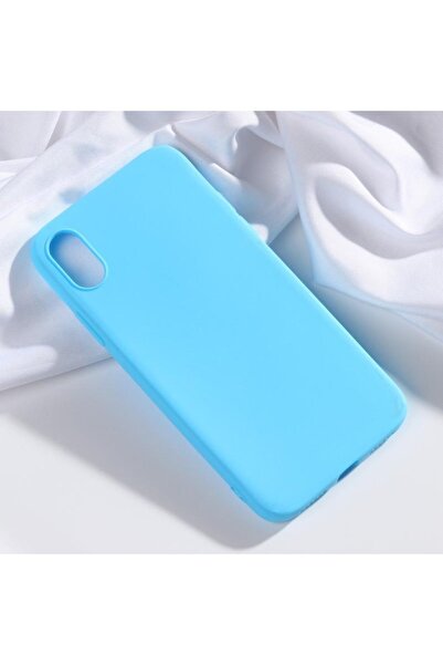 OEM Carcasă compatibilă pentru iPhone XS MAX, fabricată din silicon catifelat cu interior din microfibră - Albastră