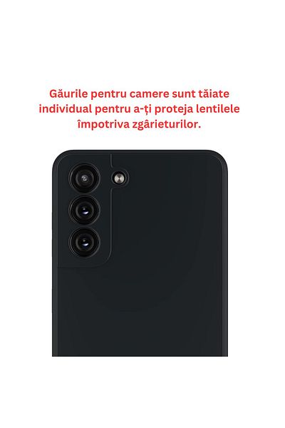 OEM Husă compatibilă cu Samsung Galaxy S21 PLUS, fabricată din silicon catifelat cu protecție pentru cameră - Neagră