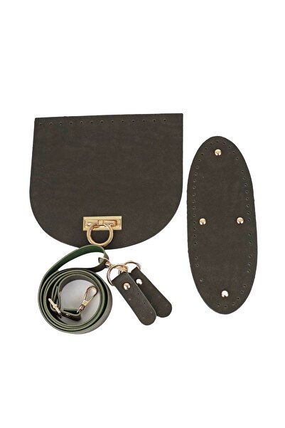 Ritzz Set de genți din piele încrucișată (CU APARAT DE AUR) - Kaki