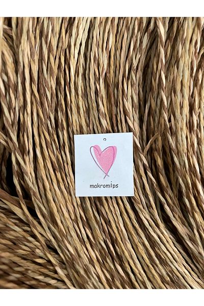 Makromİps Luxury Premium Silvery Ebruli Paper Thread 2 mm 50 Gr Hand Knitting Thread Kraft Hobby Packaging Decoration Multi-Purpose