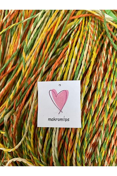 Makromİps Luxury Premium Silvery Ebruli Paper Thread 2 mm 50 Gr Hand Knitting Thread Kraft Hobby Packaging Decoration Multi-Purpose