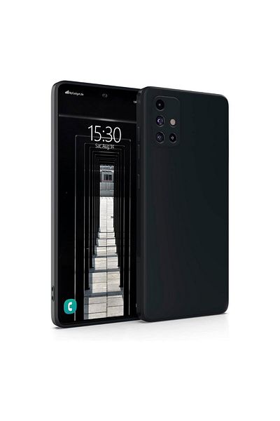 OEM Carcasă compatibilă Samsung Galaxy A71 4G, fabricată din silicon catifelat cu protecție pentru cameră - Neagră