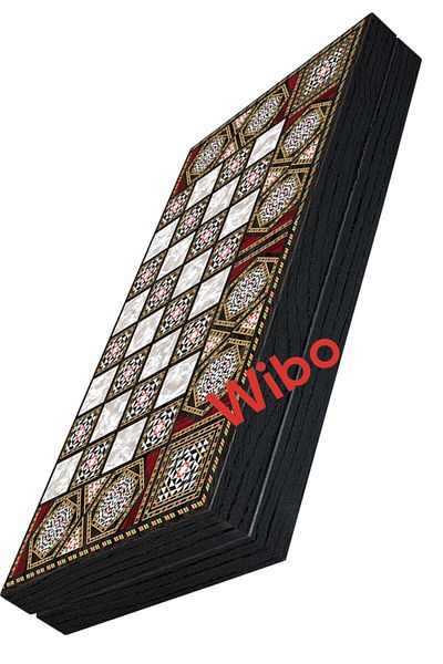 Wibo طقم طاولة الشطرنج الكلاسيكي كبير الحجم مطلي بالورنيش