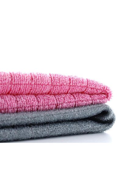Silver Microfiber 2 Pieces Glitter Checkered Scrubbing Cloth 40X40 cm