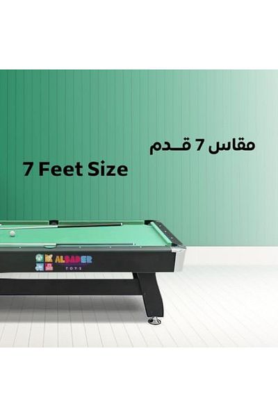 ALBADER طاولة بلياردو بطول 7 أقدام، طاولة بلياردو مع عصاتي بلياردو، مجموعة كرات، رف، طاولة ألعاب