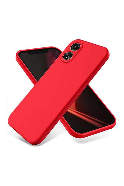 OEM Case for Oppo A78 4G made of velvety silicone with microfiber interior and camera protection - Red