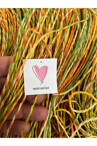 Makromİps Luxury Premium Silvery Ebruli Paper Thread 2 mm 50 Gr Hand Knitting Thread Kraft Hobby Packaging Decoration Multi-Purpose