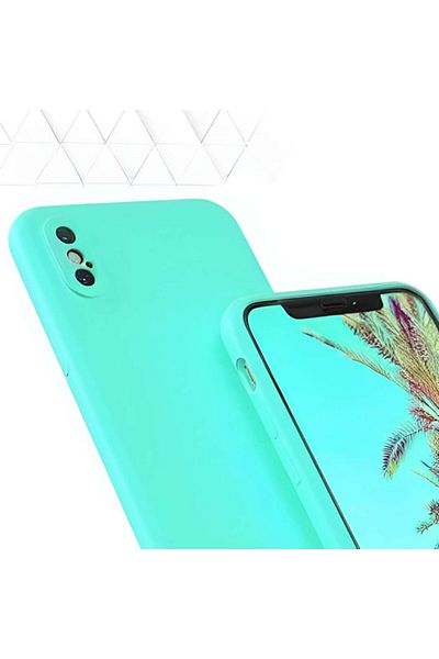 OEM Carcasă compatibilă pentru iPhone XS MAX, fabricată din silicon catifelat, cu protecție pentru cameră, culoare turcoaz