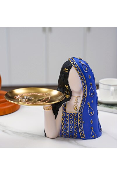 ShowArt Hediyelik Hintli Kadın Dekoratif Büst/ Sunumcu Hintli Kadın Dekoratif Biblo (20x18cm)