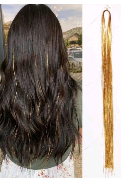 Sibelon Saç Simi Hair Tinsel Saç Aksesuarı Gold Renk (1 ADET)