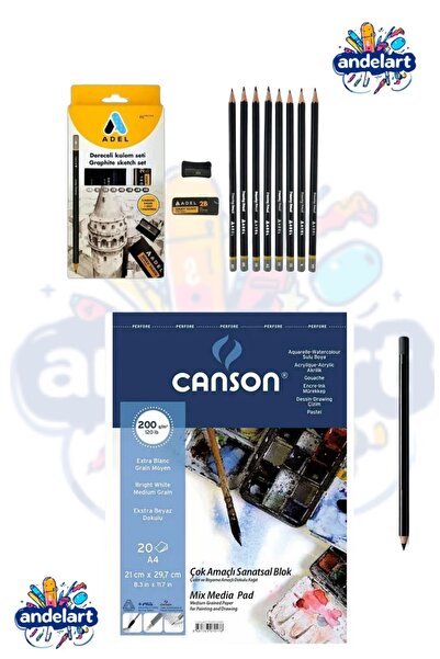 andelart 1557 Mix Media A4 20yp 200gr Spiralli Çok Amaçlı Çizim Resim Defteri...