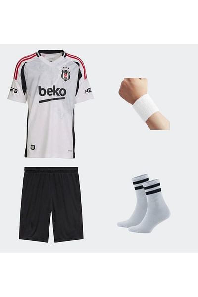yenteks .b.e.ş.ik.t.a.ş Set de 4 tricouri pentru copii cu dungi roşii + brăţară cadou