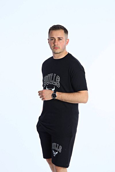 eg38 Bulls Printed Shorts Suit Black