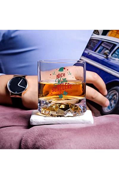 STOREMAX Jvnnastore New Year's Message Wooden Boxed Whiskey Glass Set 646268