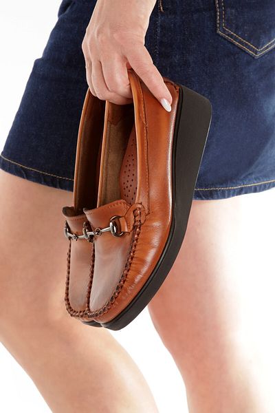 Modabuymus Taap Tan Color Genuine Leather Anatomical Velcro Lightweight Comfortable Young Mother Shoes