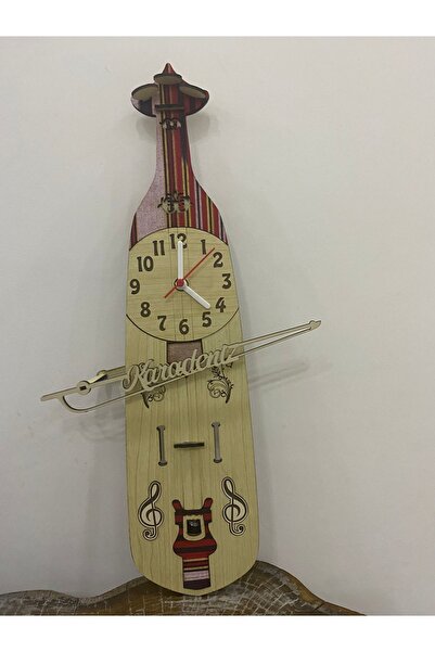 DEKORANLA Kırmızı Müzikli Kemençe Saat, Her Saat Çalan Melodisiyle Şıklık Kat...