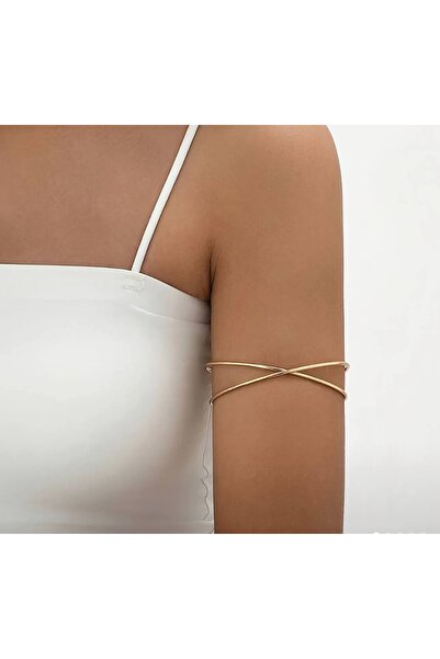 STEELVA Vintage Esintili Gold Üst Kol Bilekliği