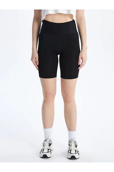 LC Waikiki XSIDE ACTIVE Pantaloni scurți sport pentru femei cu talie elastică neagră