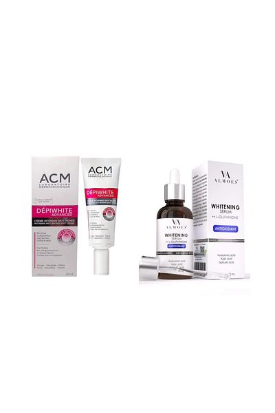 ACM Skin and body lightening set: Depiwhite Advance ACM cream and Guaifenesin mousse serum