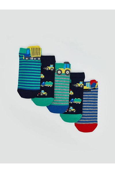 LC Waikiki Lcw kids mixed patterned boy's booties socks 5-pack