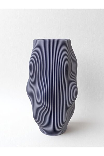 Moonart Design Ripple Form Vazo – Lavanta | Modern Dalga Desenli Dekoratif Vazo