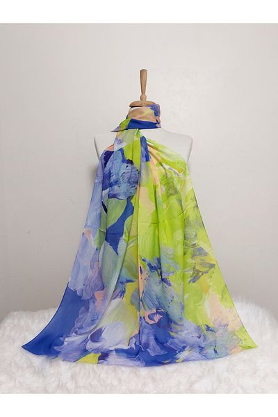 REMOMODA Patterned Watercolor Italian Cotton Flexible Soft Shawl High Quality Flexible-Soft