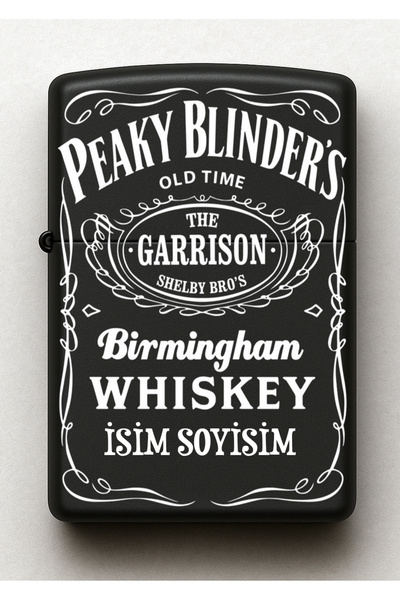 Genel Markalar Peaky Blinders Desenli Kişiye Özel İsimli Siyah Benzinli Metal...