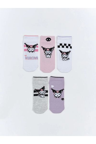 LC Waikiki LCW Kids Șosete pentru fetițe cu model Kuromi alb 5 buc