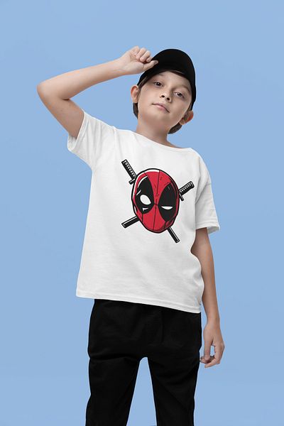 SEVBANO Tricou pentru copii cu eroi de film unisex cu imprimeu Deadpool (vârsta 1-12)
