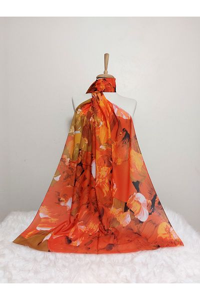 REMOMODA Patterned Watercolor Italian Cotton Flexible Soft Shawl High Quality Flexible-Soft