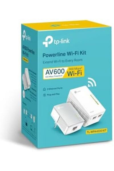STOREMAX مجموعة محولات خطوط الطاقة Lvnmblya WLAN TL-WPA4220 (WLAN 300 ميجابت/ثانية، AV600 Powerline، Wifi Clone،