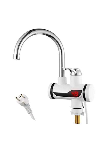 SIKS ® Instant Electric Faucet With Instant Water Heating, Lcd Temperature Display, Sink Mounted