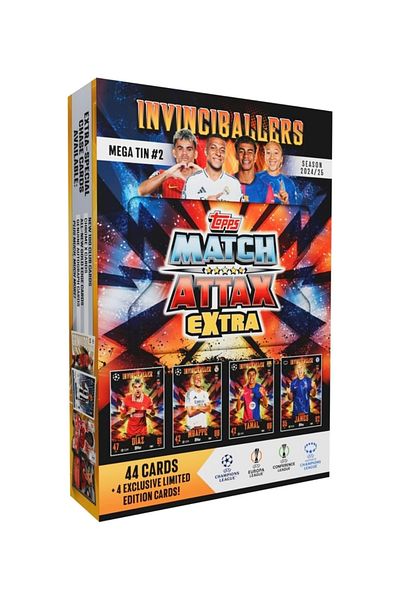 TOYFEST Match Attax Extra - Footballer Card with Metal Box Mega Tin 2 the Invinciballers