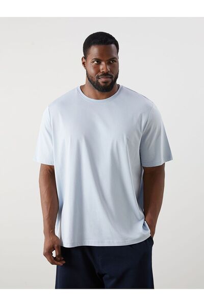 LC Waikiki Ανδρικό μπλουζάκι LCWAIKIKI Basic Plus Size Crew Neck 100% βαμβάκι