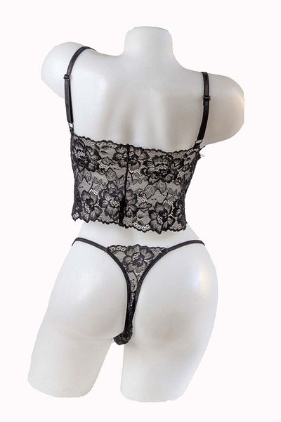 BLD by Exclusive Lace set, bralette, thong panties, black, ADA, BLD by Exclusive