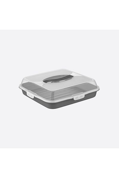 STOREMAX حاوية حمل الكيك المنزلية من jvnnastore، بلاستيك خالٍ من مادة BPA، صينية كيك بمقبض وقفل، محمولة