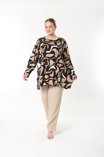 XL Modam Women's Summer Long Sleeve Plus Size Tunic