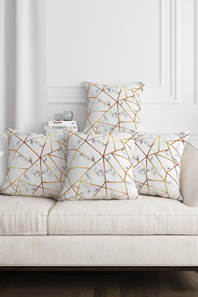 Hayal Dekoratif Set de huse de pernă pentru canapea din 4 piese din catifea p...